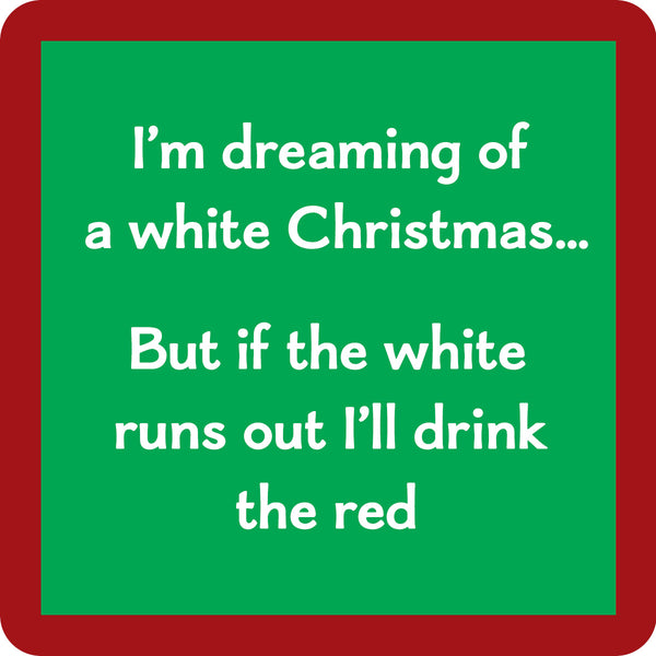 Drink Red Christmas Coaster