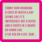 8 Cups Water a Day Coaster