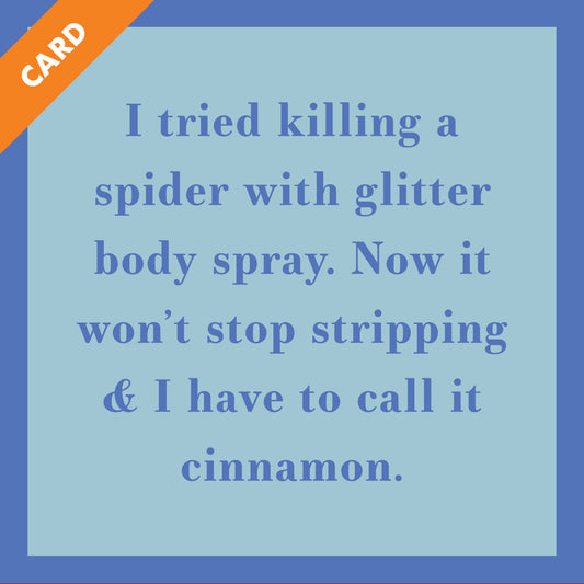 Glitter body spray Card