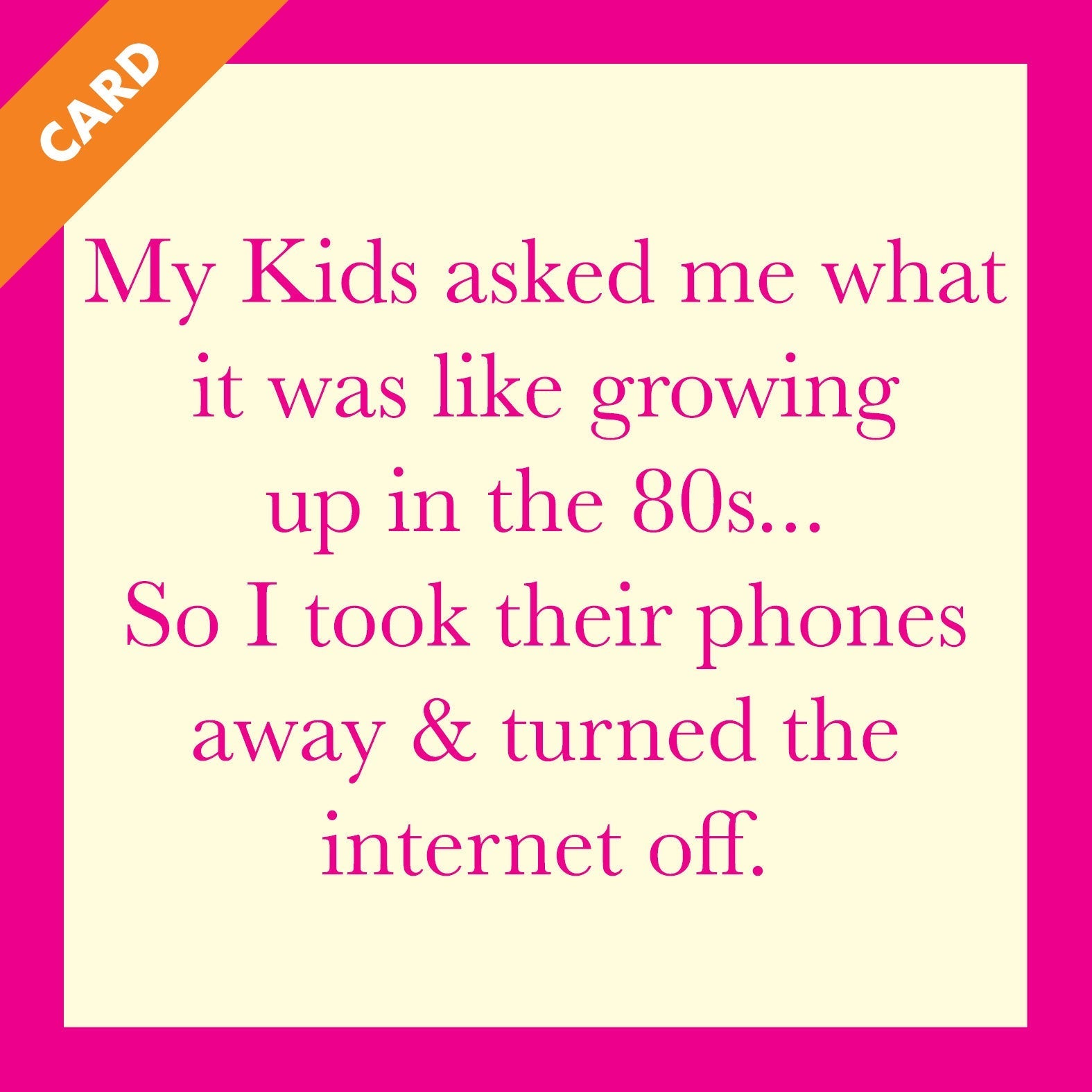 Growing Up in the 80's Card