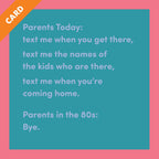 Parent in 80's Card
