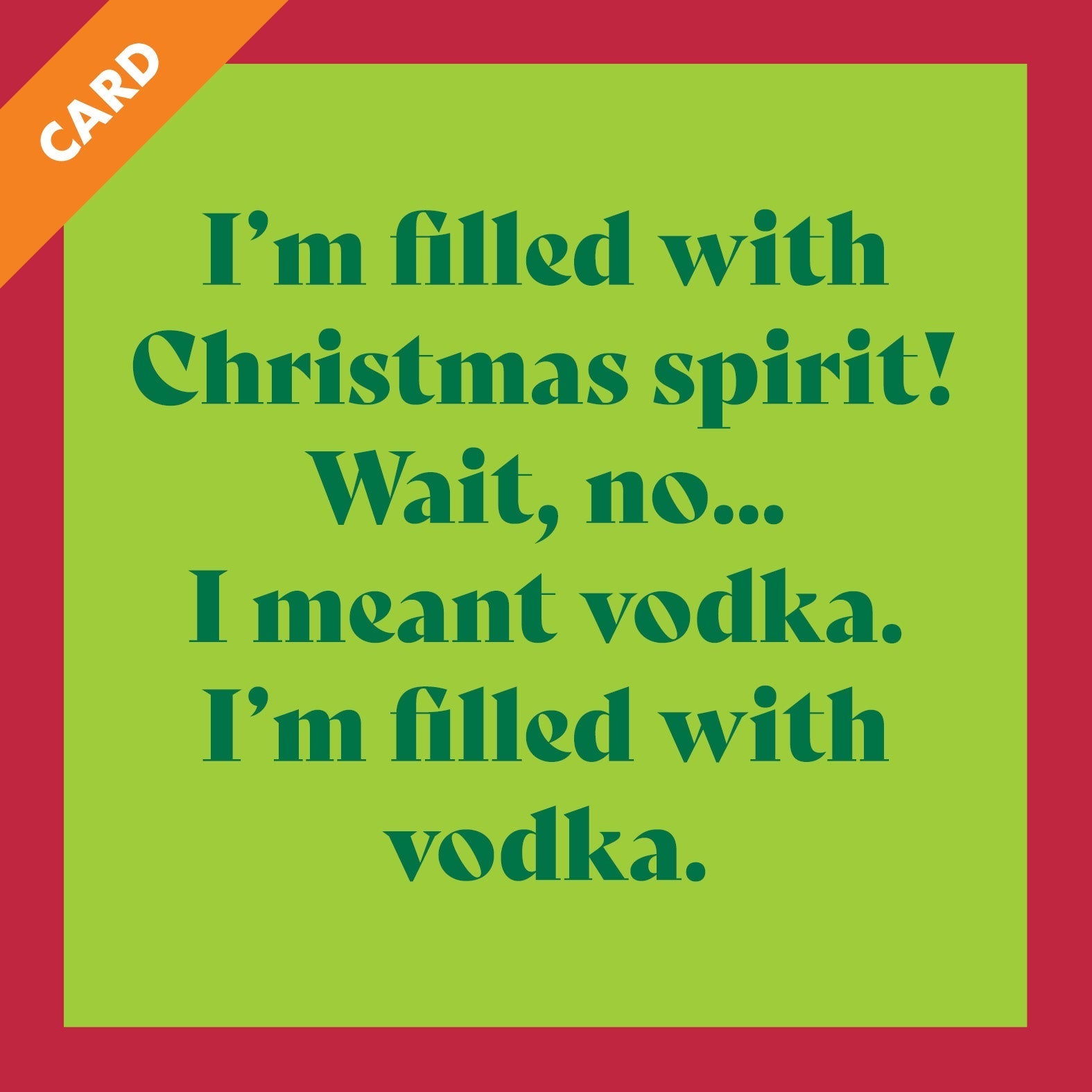 Spirit/Vodka CHRISTMAS Card