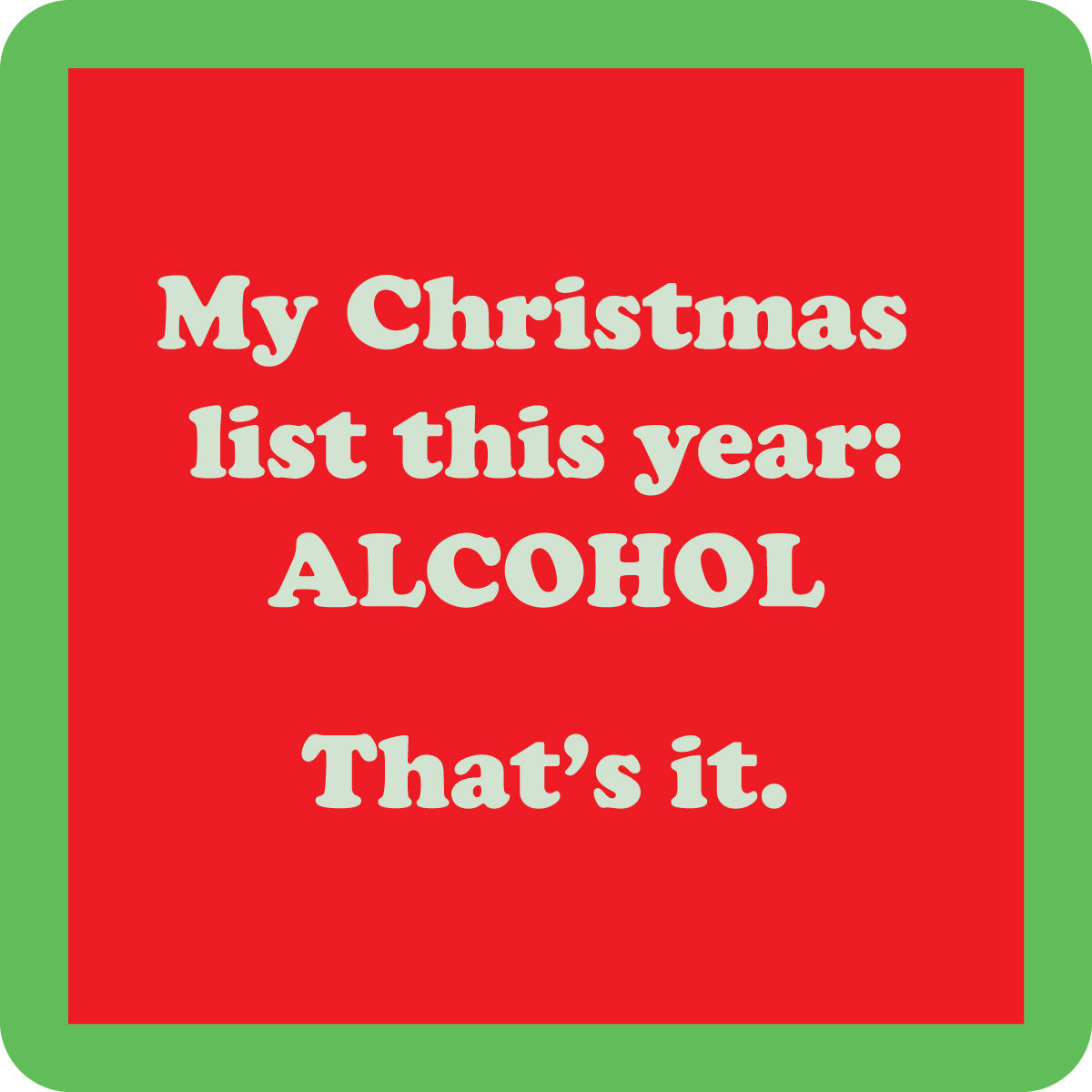 Xmas Christmas List Coaster