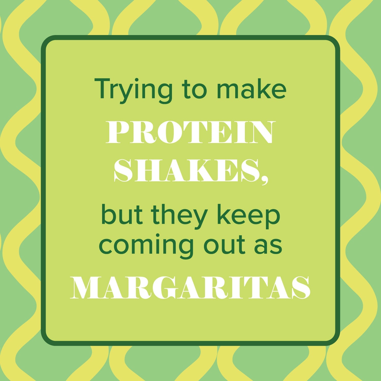 Protein Shakes Square Metal Magnet