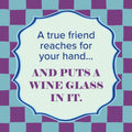 Wine Glass Square Metal Magnet