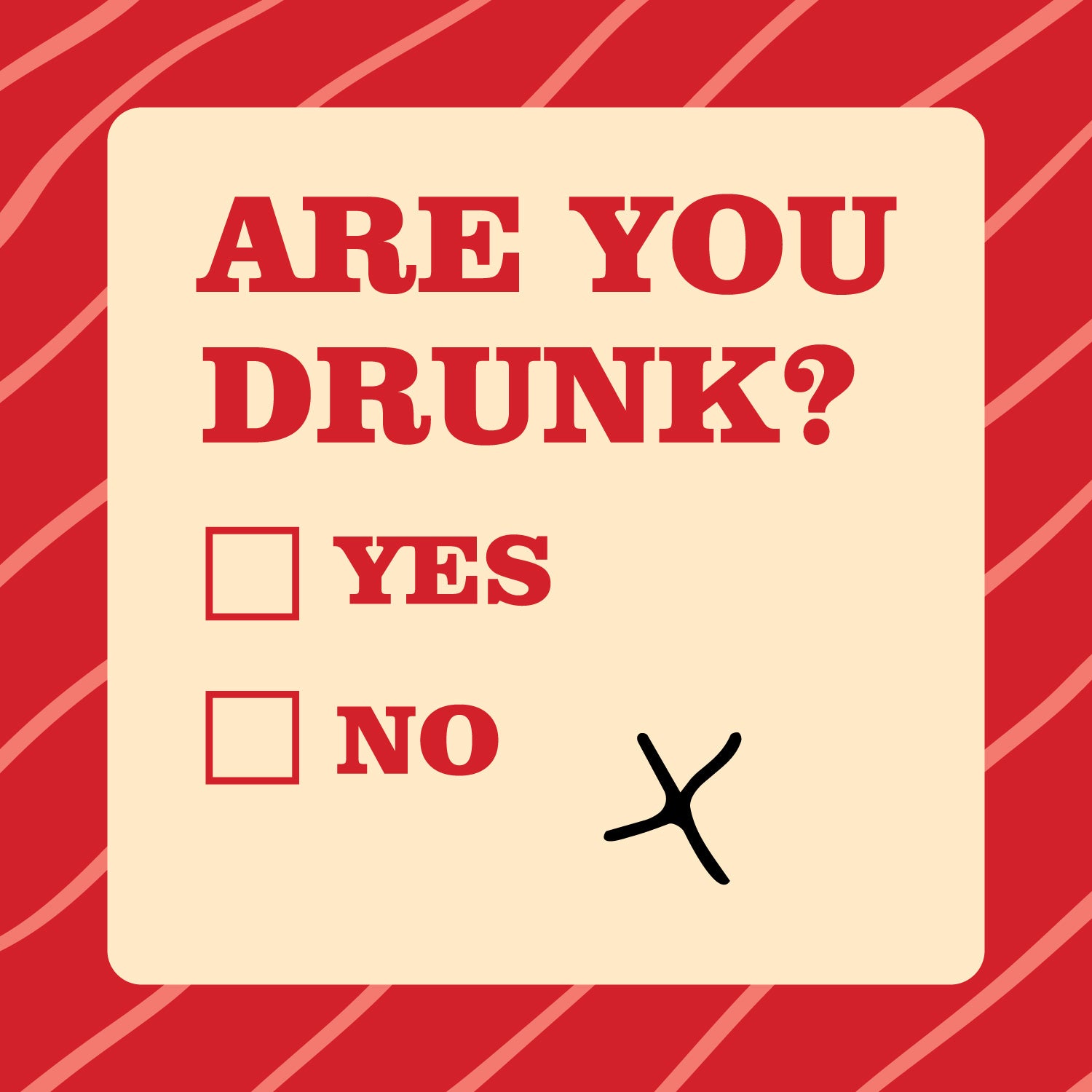 Are You Drunk Square Metal Magnet