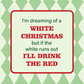White Christmas Square Metal Magnet