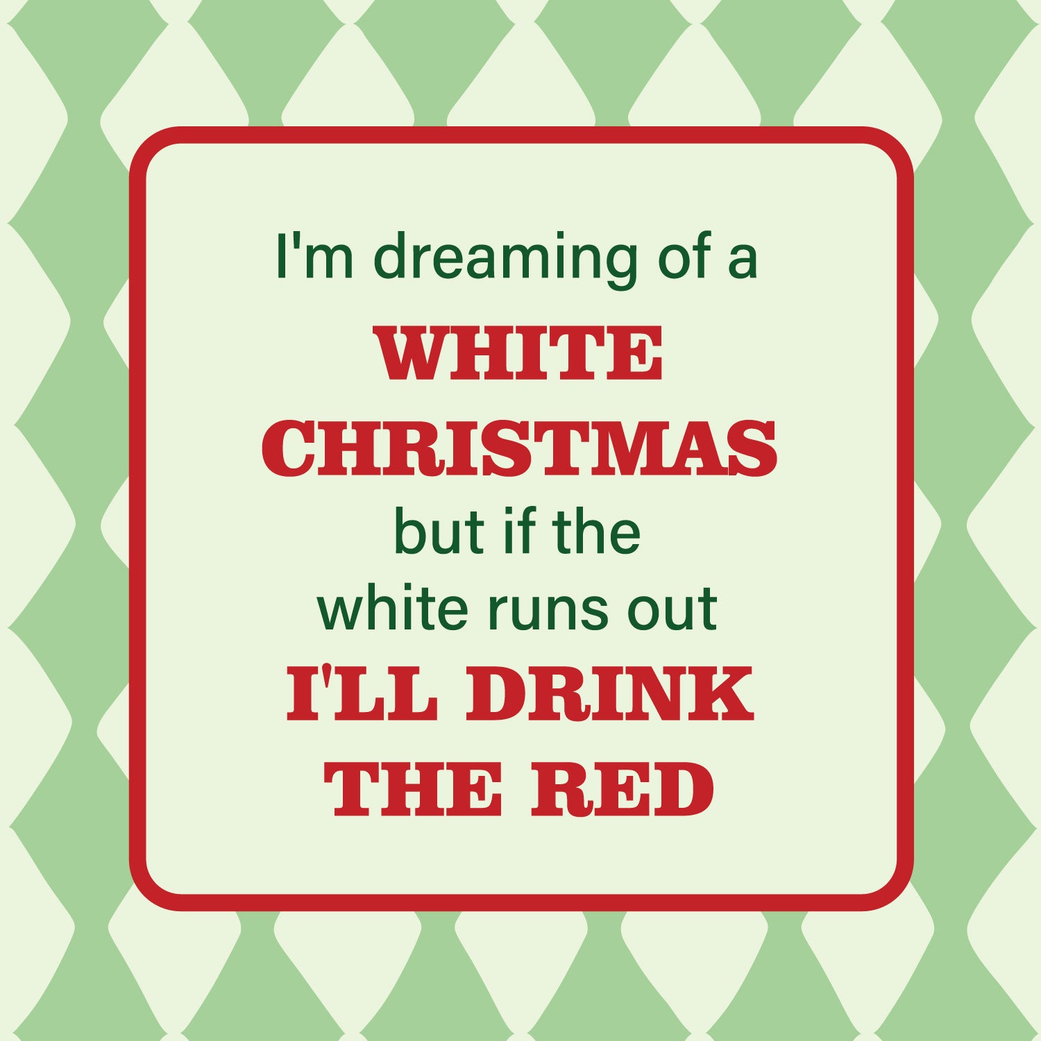 White Christmas Square Metal Magnet