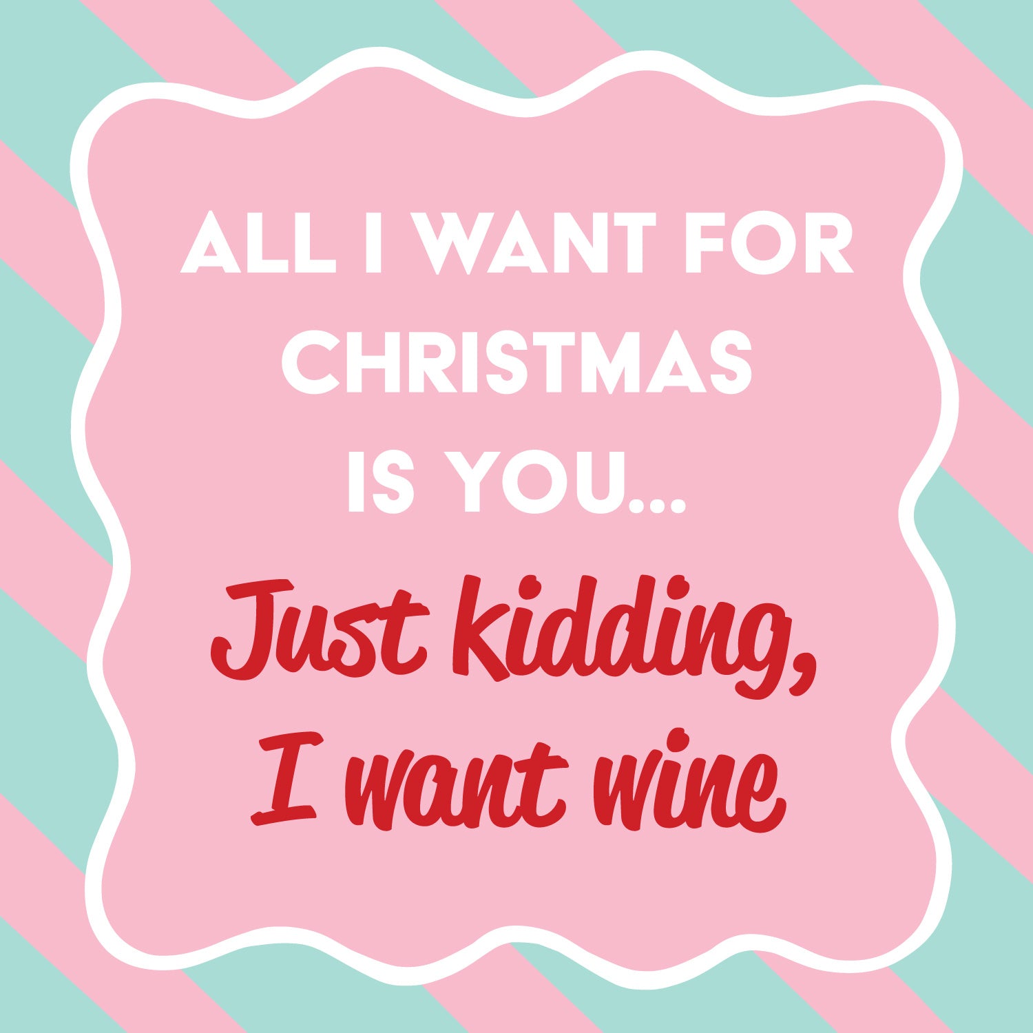 I Want Wine Square Metal Magnet