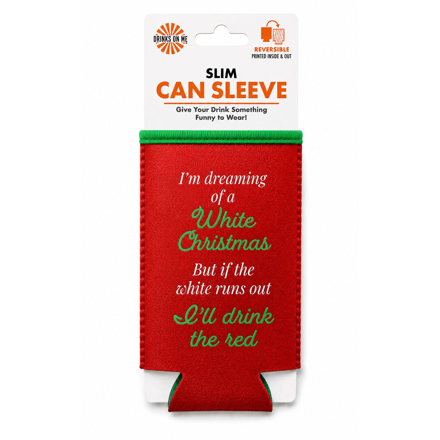 White Christmas Slim Can Sleeve