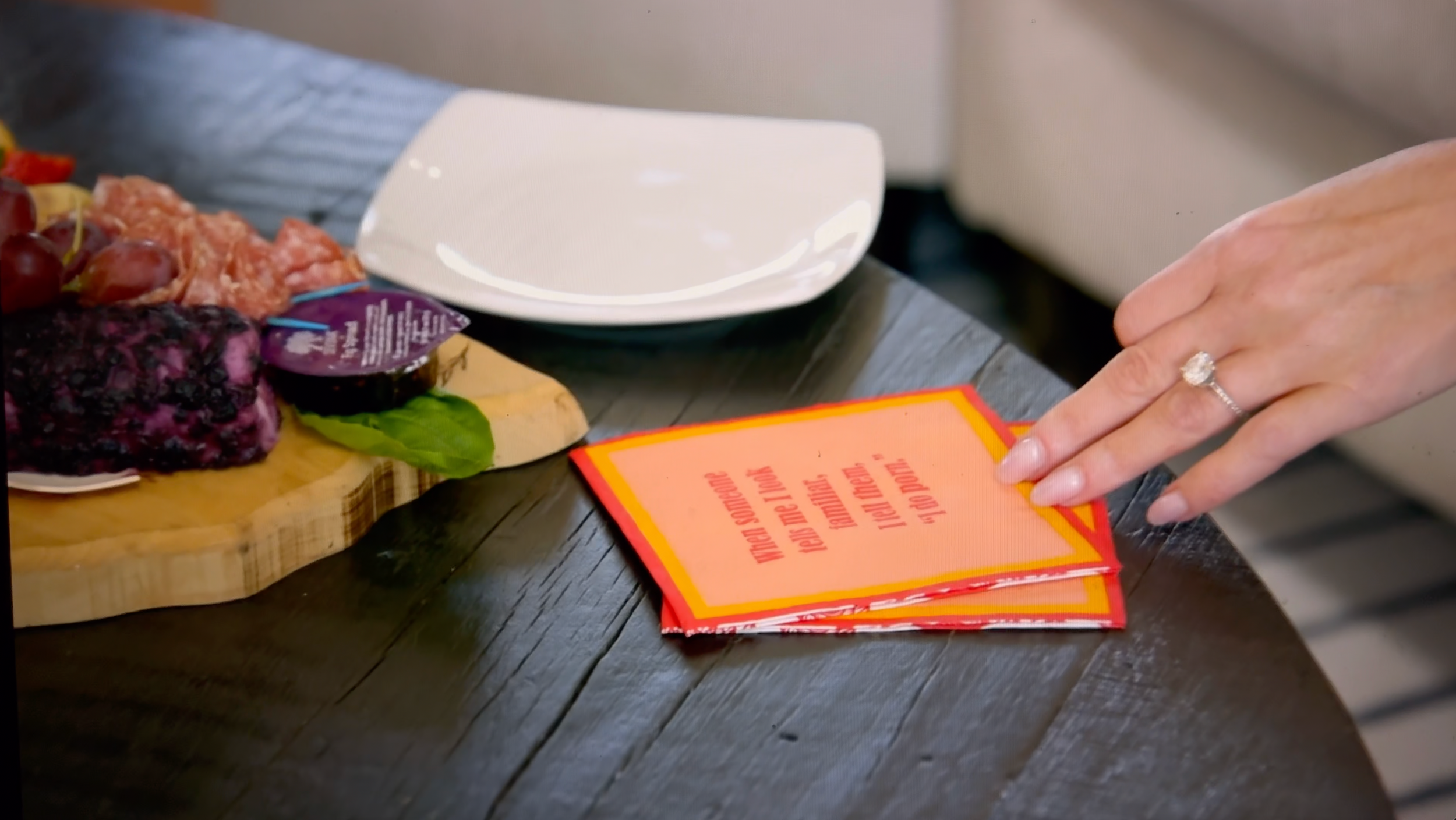 cocktail napkin "I tell them I do porn" real housewives of rhode island