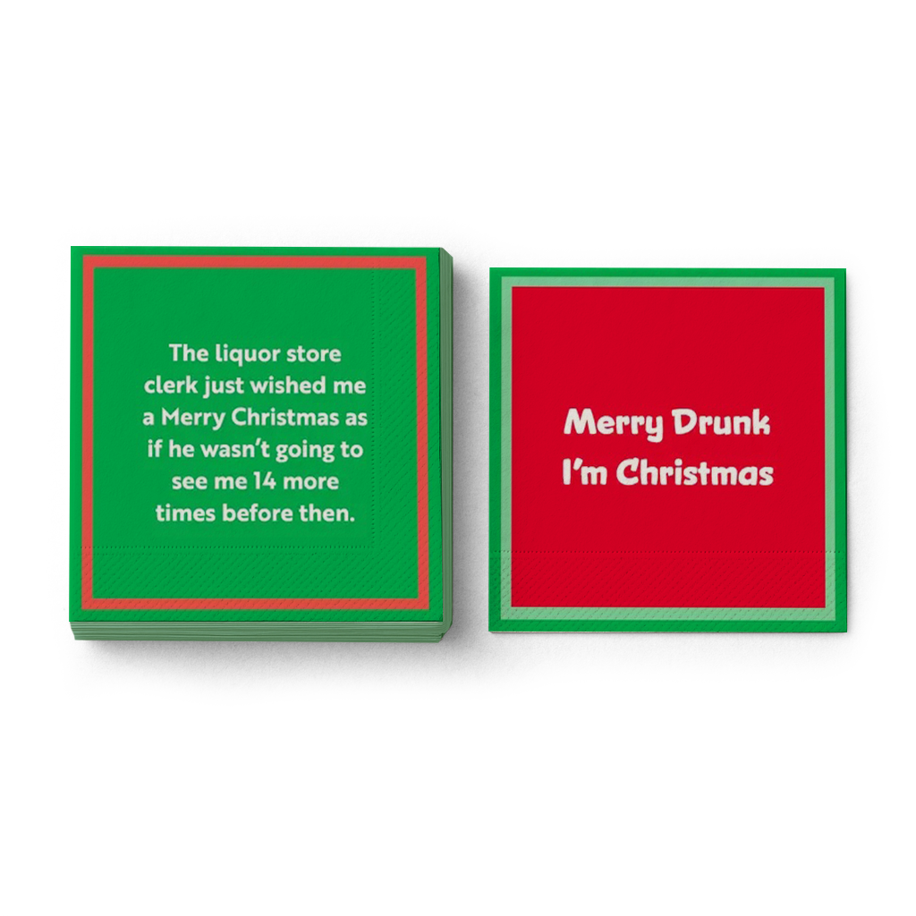 Merry Drunk CHRISTMAS Napkin