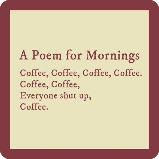 A Poem for Mornings Coaster